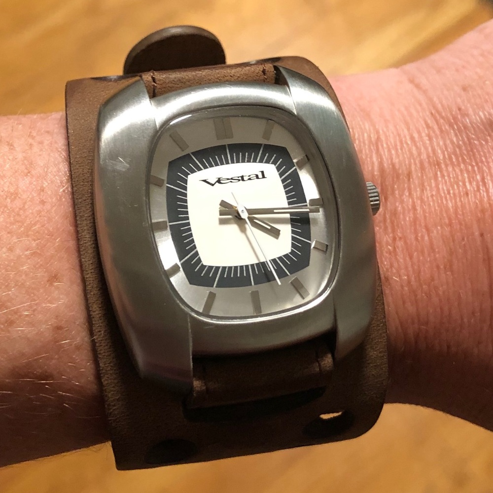 Vestal leather wrap watch